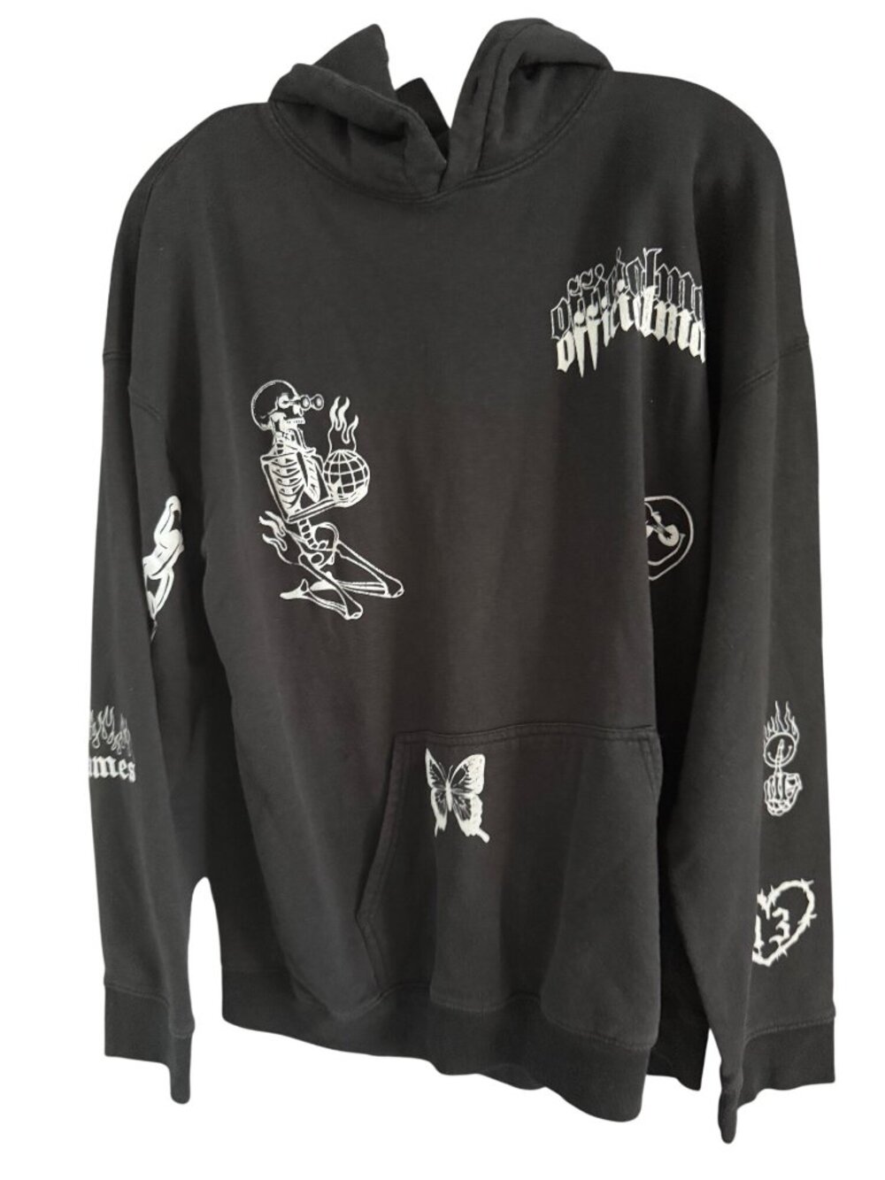 Boohooman Official Product Graphic Black Pullover Hoodie